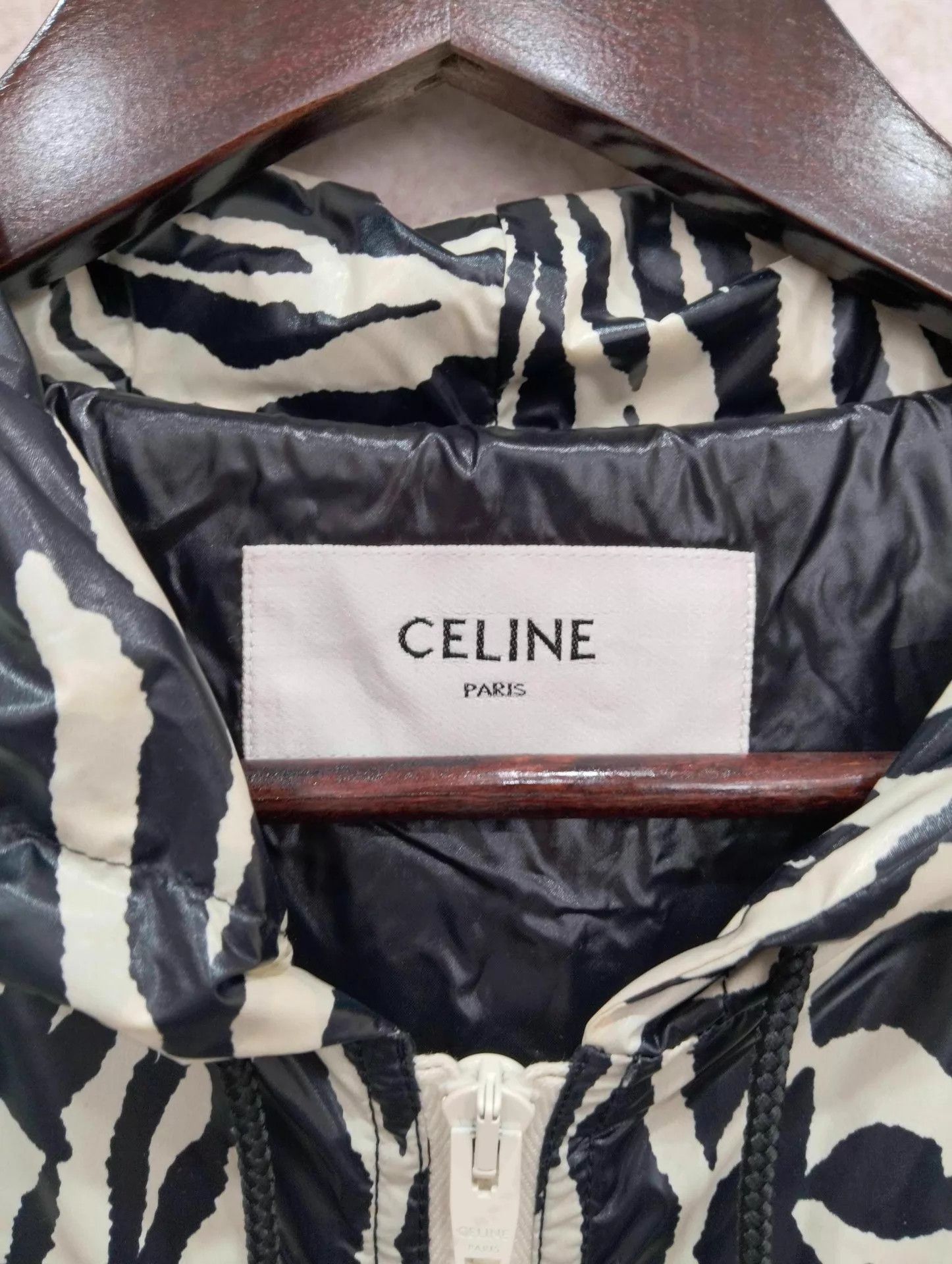 Celine CELINE Tiger Stripe Paneled Zipper Hooded Oversized JKT 48 Size US M / EU 48-50 / 2 - 4 Thumbnail