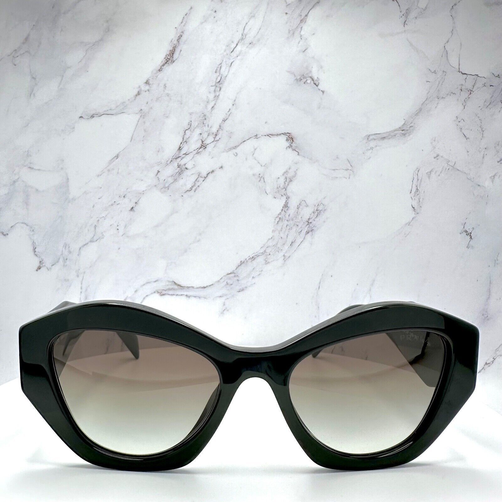 Prada New PRADA Sunglasses Black Acetate Geometric Rectangle Size ONE SIZE - 4 Thumbnail