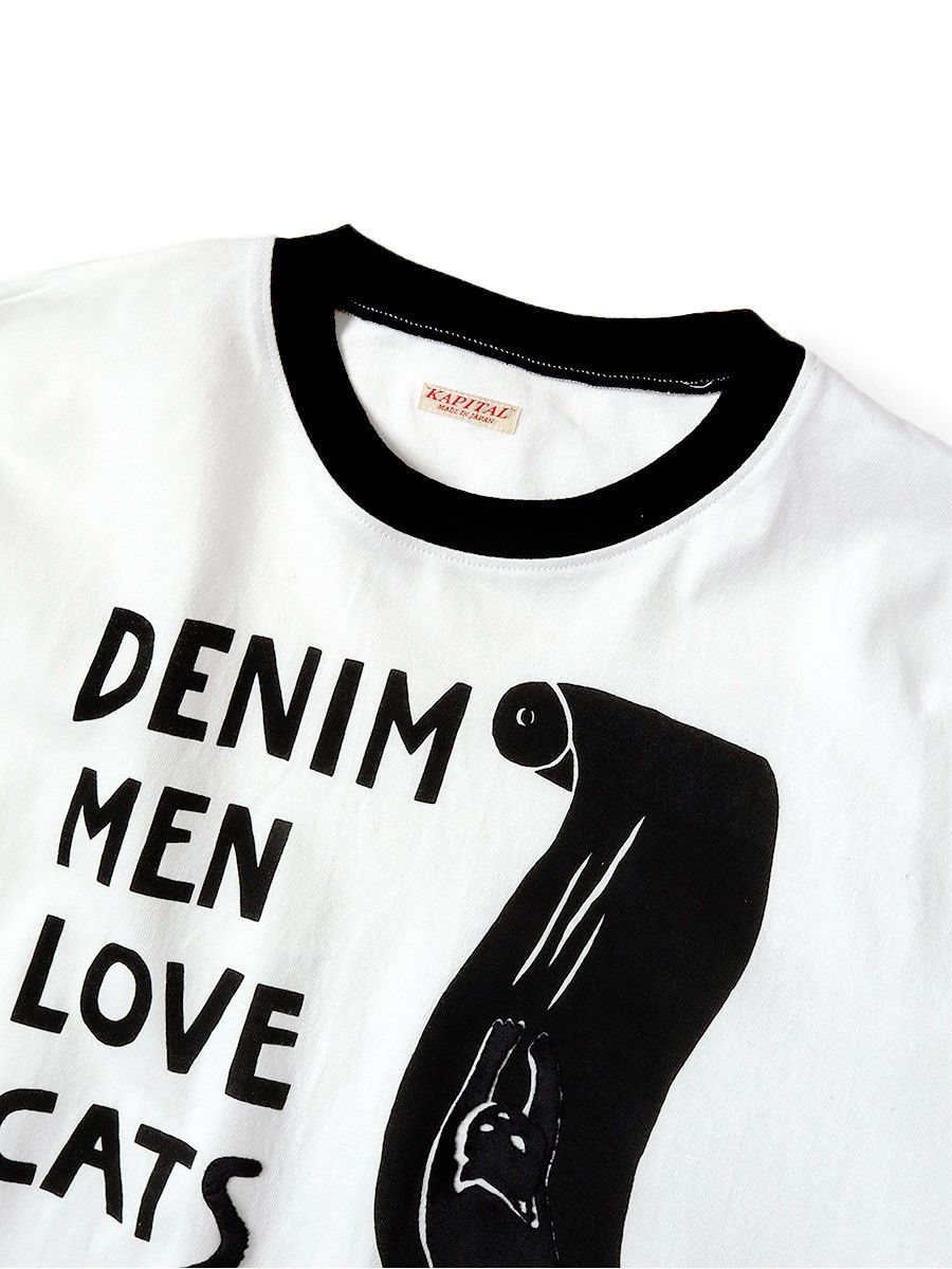 Kapital Kapital DENIM MEN LOVE CATS scratch Ringer T-shirt Size US L / EU 52-54 / 3 - 3 Thumbnail