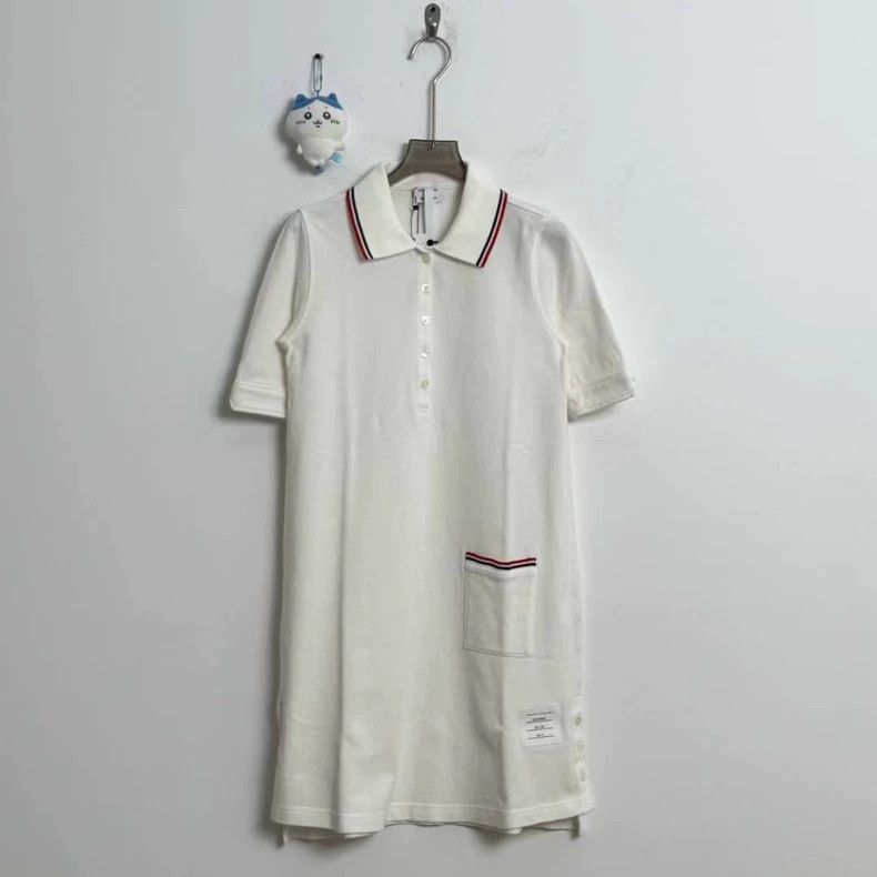 Thom Browne Thom Browne White pocket ribbon logo dress Size S / US 4 / IT 40 - 1 Thumbnail