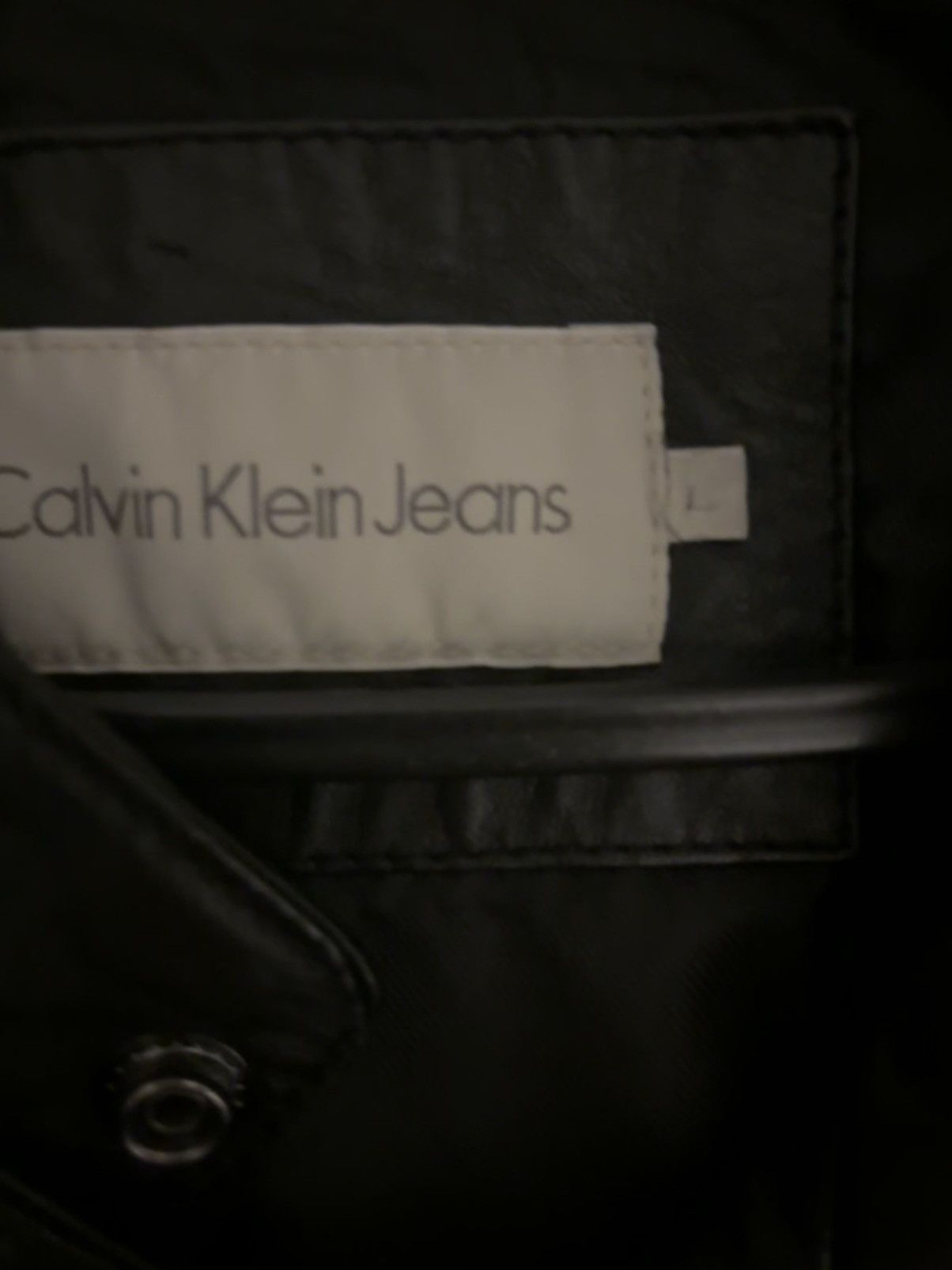 2000’s Calvin Klein a-symmetrical leather jacket