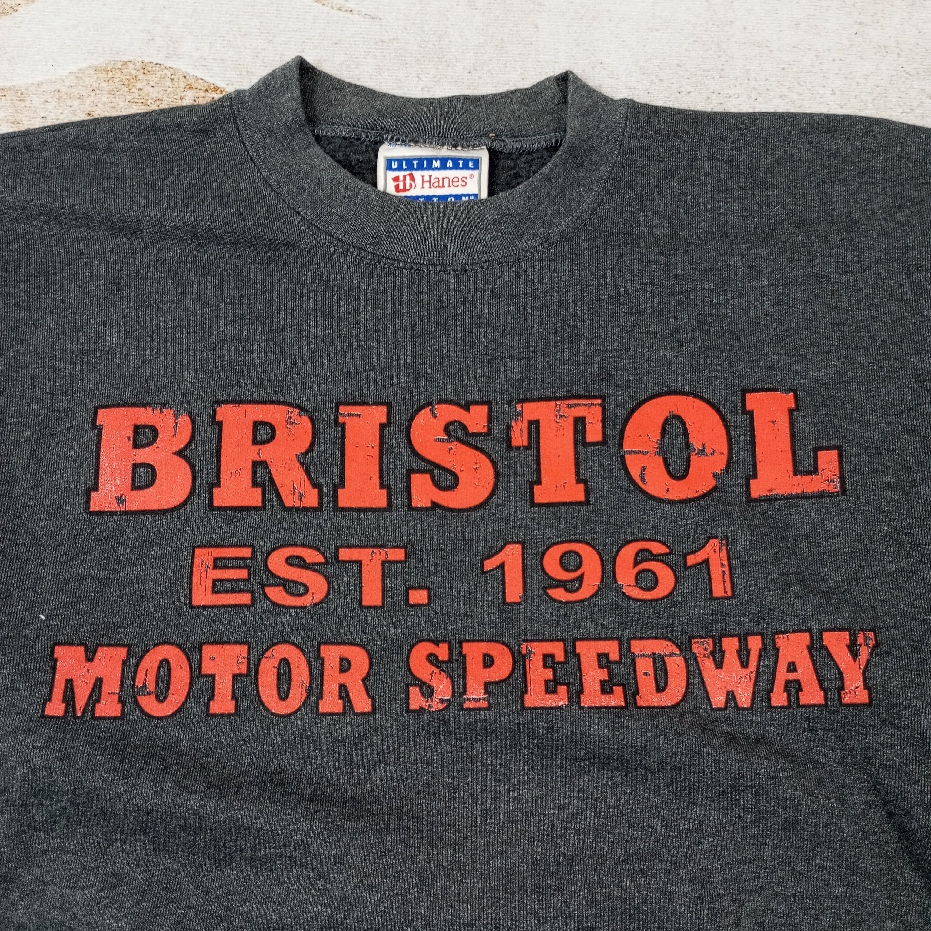 Hanes Vintage Bristol Motor Speedway Sweatshirt c230n4 Size US M / EU 48-50 / 2 - 2 Thumbnail
