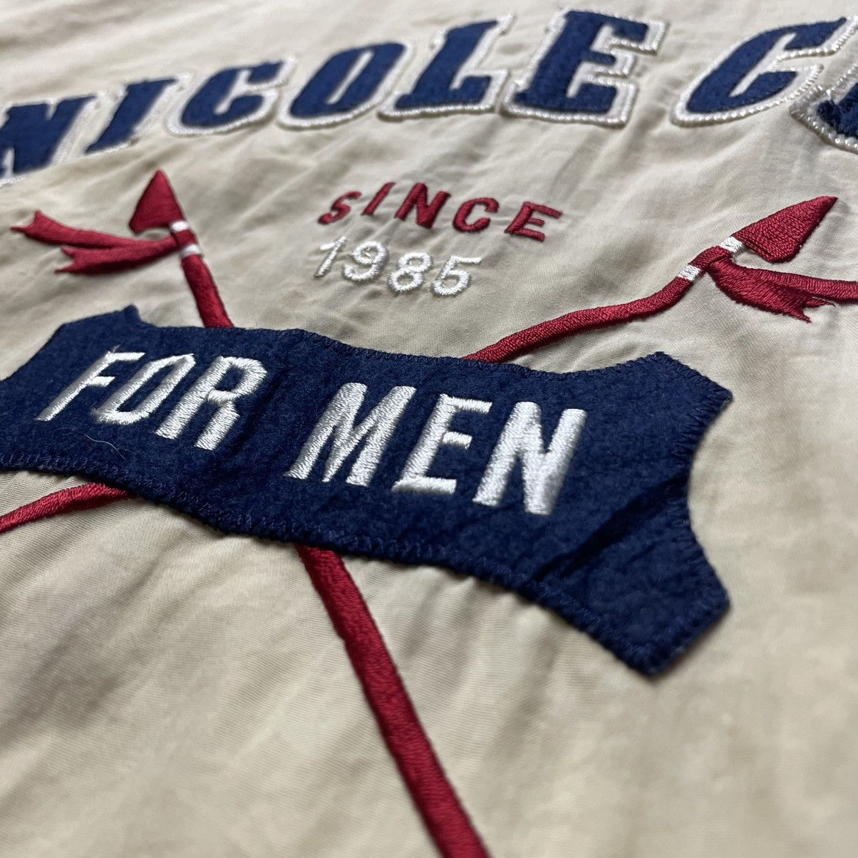 Nicole Club × Vintage 🇯🇵 VINTAGE NICOLE CLUB EMBROIDERED SPELL OUT BOMBER JACKET Size US XL / EU 56 / 4 - 15 Thumbnail