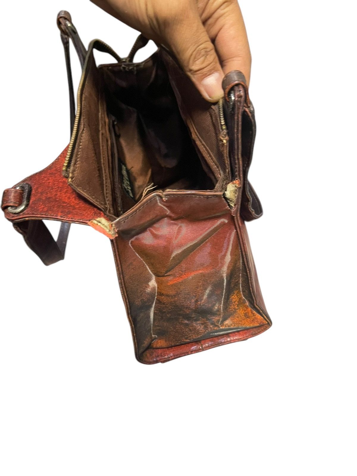 Jean Paul Gaultier Jean Paul Gaultier Abstract Spell Out Leather Hand Bag Size ONE SIZE - 5 Thumbnail