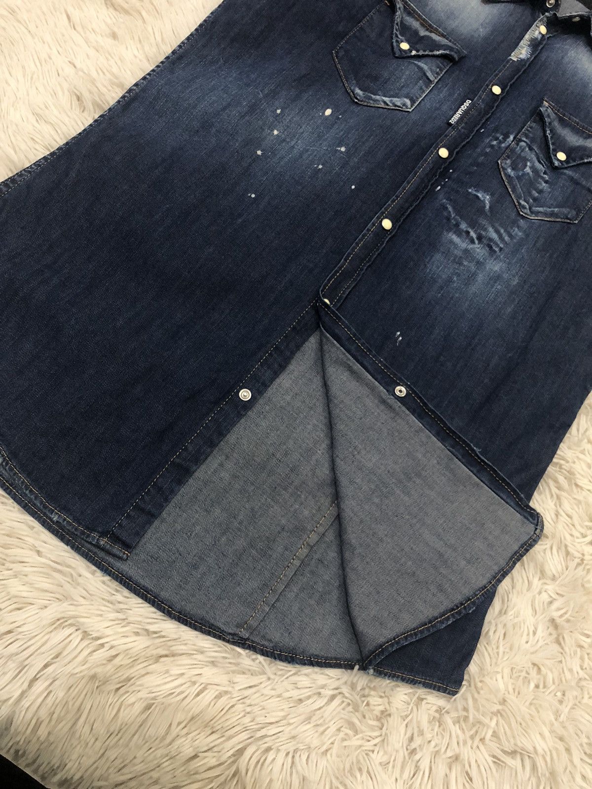 Dsquared2 Dsquared2 Distressed Denim Shirt Size US S / EU 44-46 / 1 - 12 Thumbnail