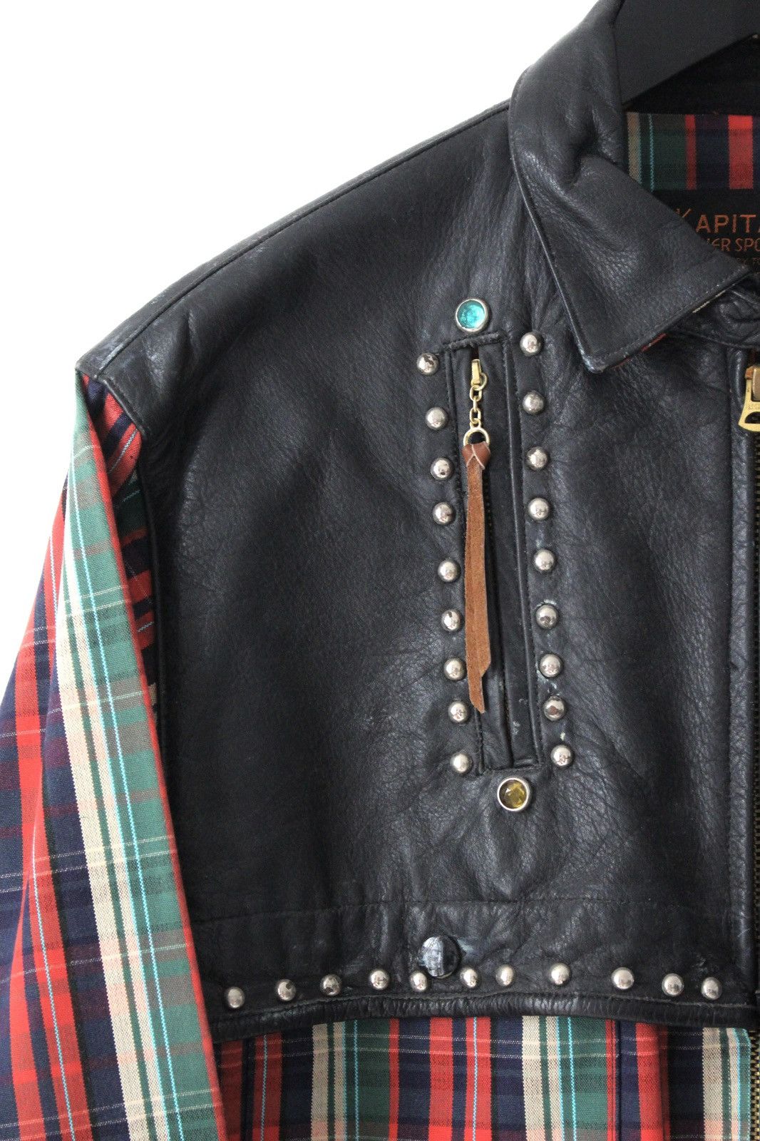 Kapital SS2018 KAPITAL KOUNTRY CHECK NAVAJO LEATHER & STUDDED JACKET Size US L / EU 52-54 / 3 - 4 Thumbnail