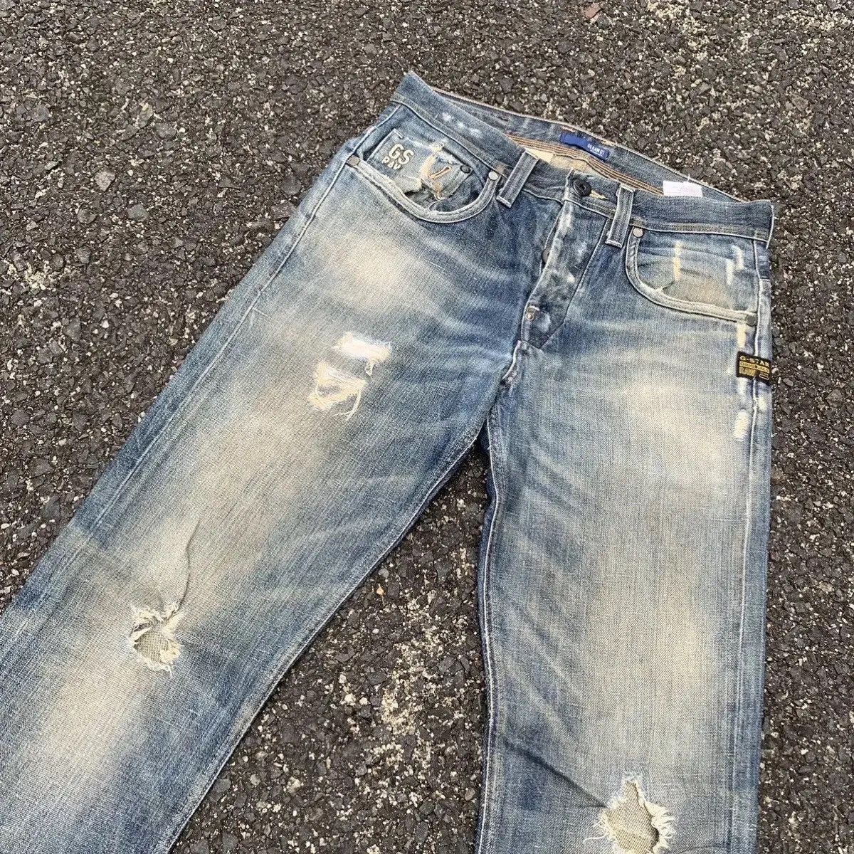 G-Star STEALS💥G-Star Raw Denim 30x33 Jeans Ripped Pants Made Italy Size US 30 / EU 46 - 8 Thumbnail