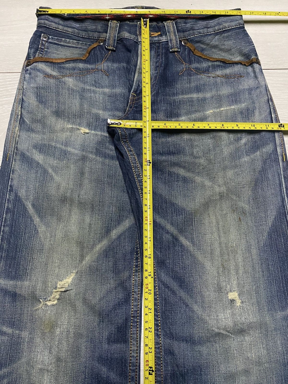 Junya Watanabe Vintage Edwin XV Mud Wash Diatressed Baggy Jeans Size US 32 / EU 48 - 16 Thumbnail