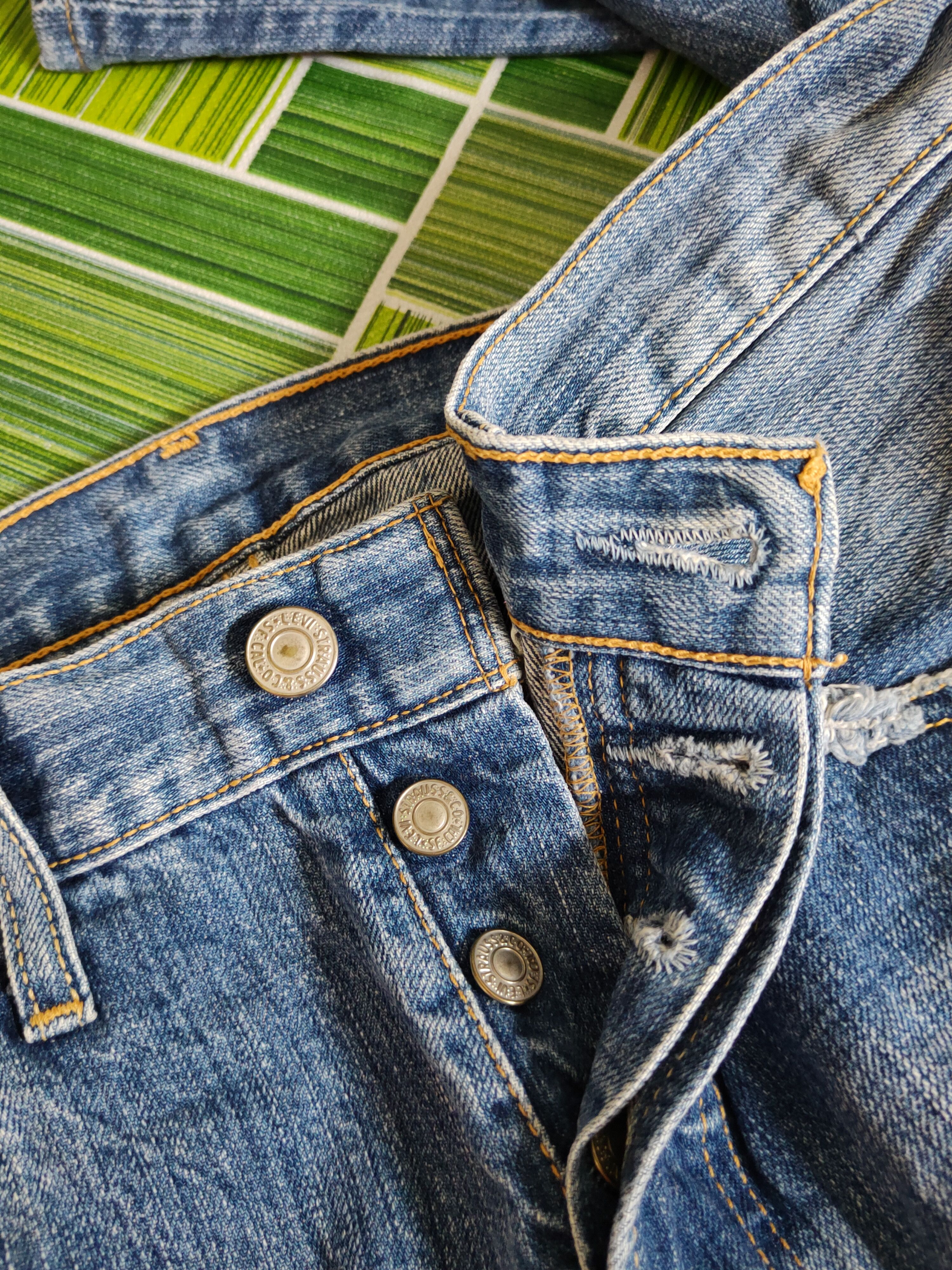 Japanese Brand 501 Levi's Blue Distressed Ripped Jeans #S1830 Size US 33 - 15 Thumbnail