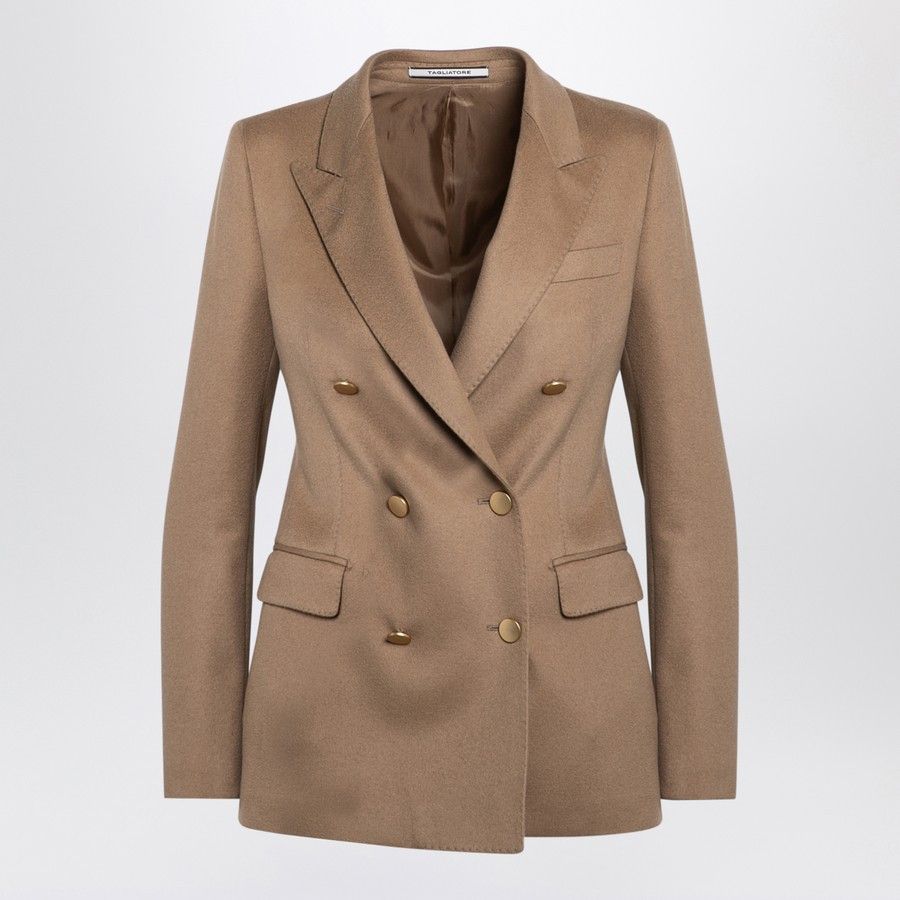 Tagliatore o1d2blof1024 Double-Breasted Cashmere Jacket In Beige Size L / US 10 / IT 46 - 1 Thumbnail