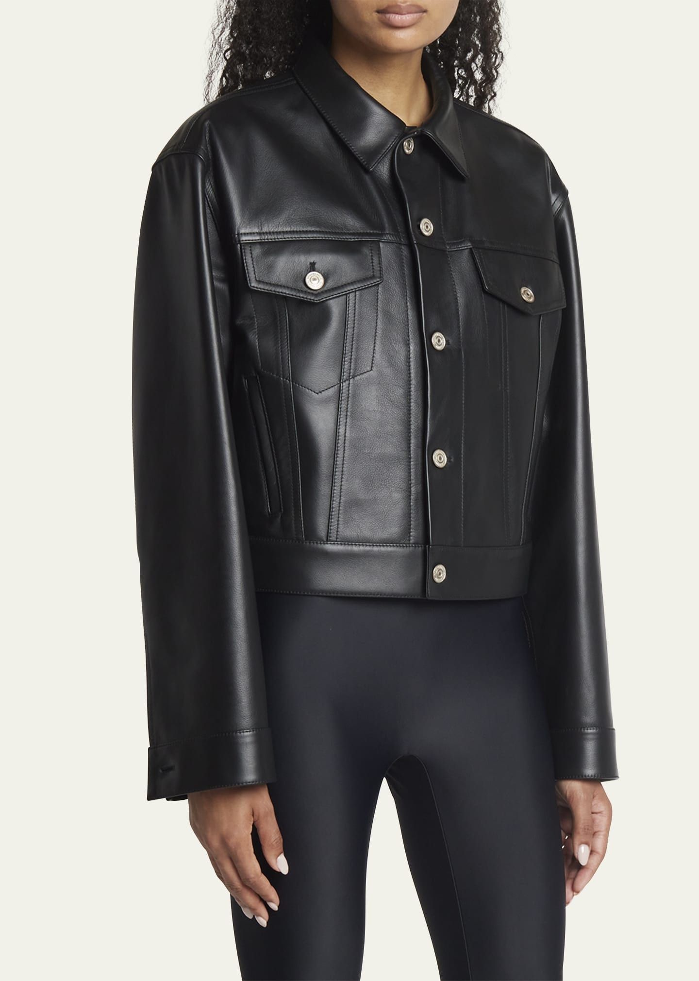 Balenciaga o1y0625 Leather Jacket in Black Size S / US 4 / IT 40 - 3 Thumbnail
