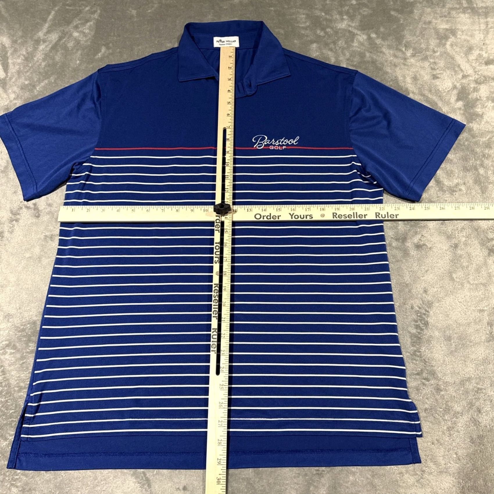 Peter Millar Peter Millar Polo Shirt Short Sleeve striped Summer Comfort Barstool Golf Medium Blue Lightweight Moisture Wicking Regular Men's Polo Size US M / EU 48-50 / 2 - 4 Thumbnail