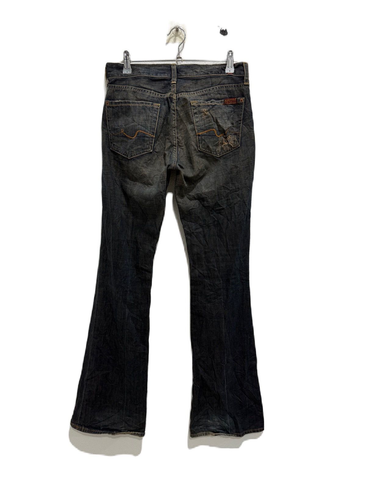 7 For All Mankind × The Great China Wall Flare Denim 7 For All Mankind Distress Style Made in USA Size US 31 - 5 Thumbnail