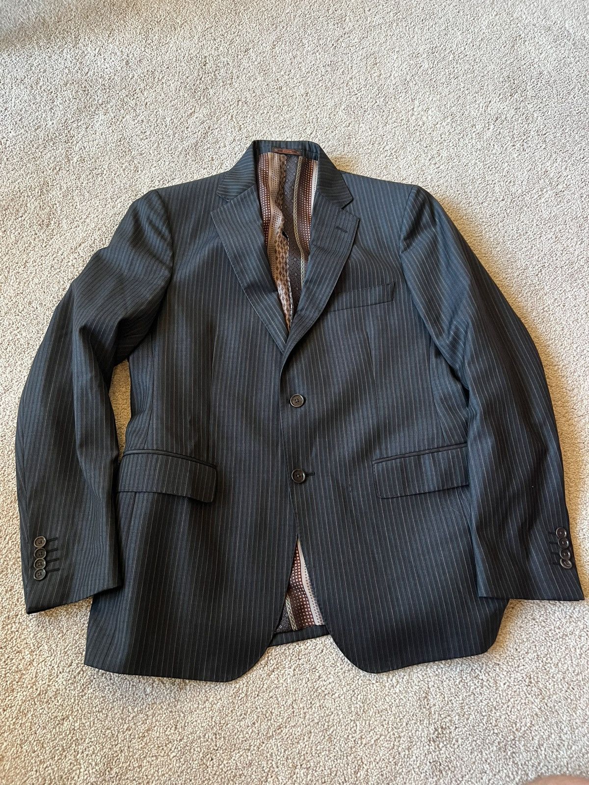 Etro ETRO 2 PIECE striped suit 52 size silk Italy Size 52R - 20 Thumbnail