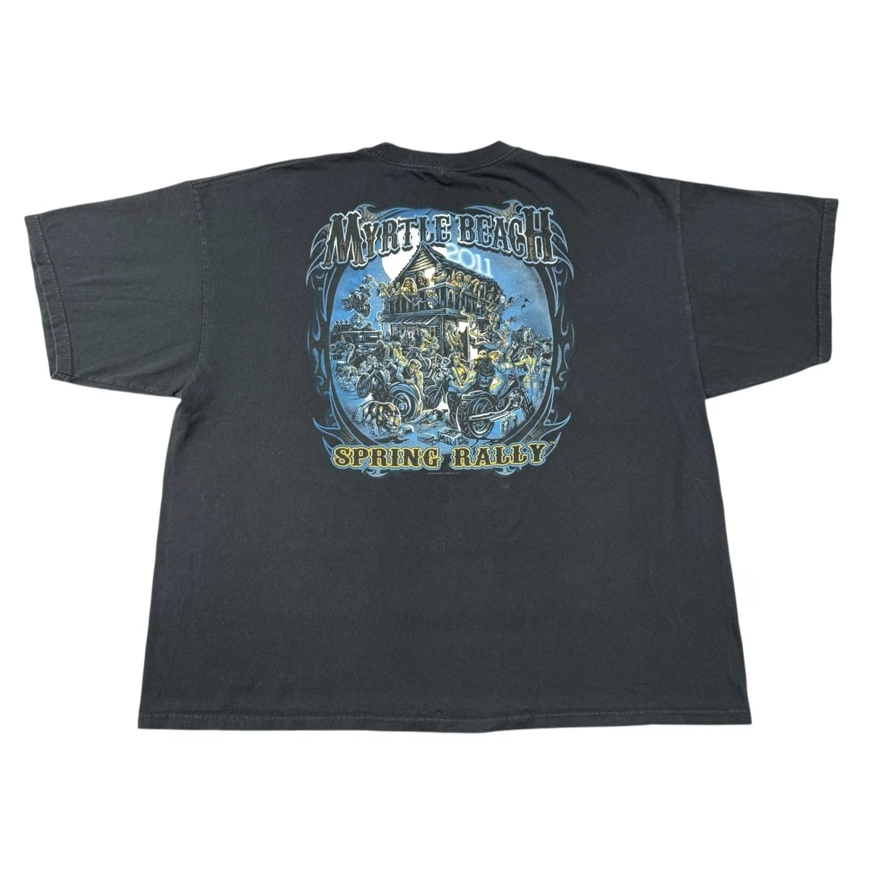 Vintage Myrtle Beach Spring Rally Dirty Biker Shirt Mens 3XL Black Motorcycle Size US XXL / EU 58 / 5 - 3 Thumbnail