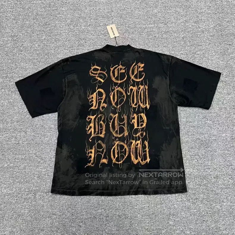 Balenciaga Balenciaga Black Sanskrit letter Logo printed short sleeve Size US S / EU 44-46 / 1 - 2 Thumbnail
