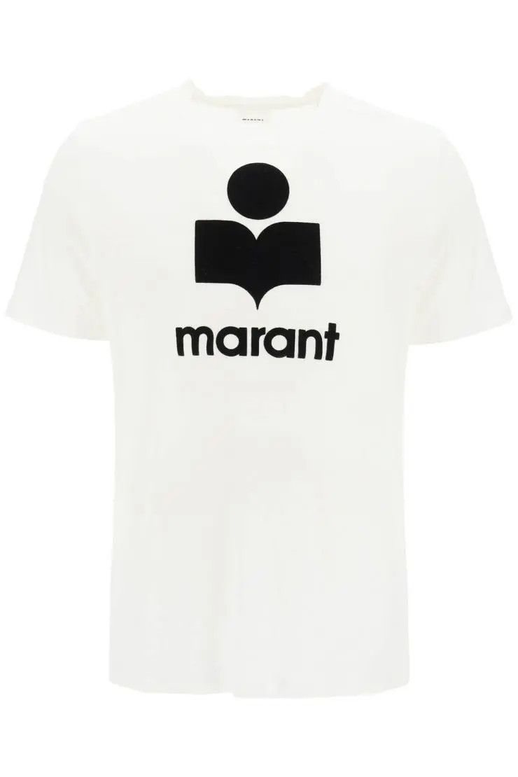o1s22i1n0324 Logo Linen T-Shirt in White