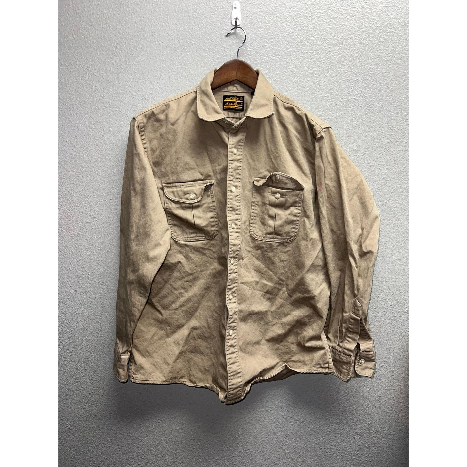 Eddie Bauer Vintage Eddie Bauer Brown Long Sleeve Button Down Shirt VTG Size US L / EU 52-54 / 3 - 1 Thumbnail