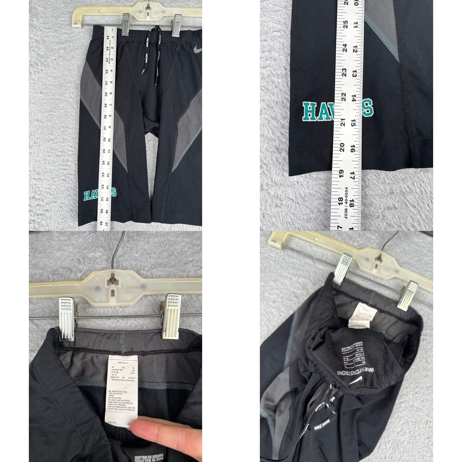 Nike Nike ShortsBottom Adult 30 Black Gray Jammer Polyester Spandex Compression Size US 30 / EU 46 - 8 Thumbnail