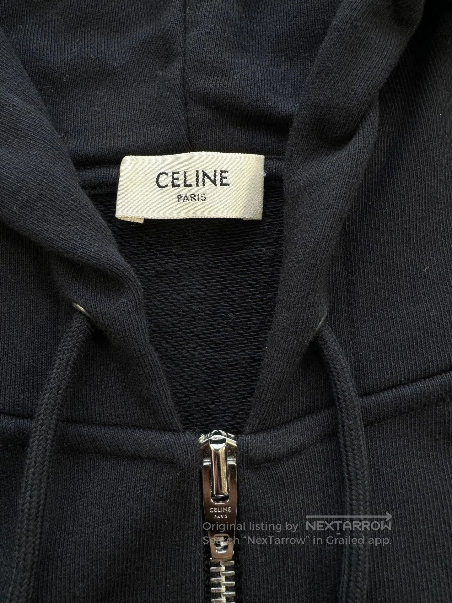 Celine CELINE Black Hooded Zip-Up Jacket with Logo| Size US M / EU 48-50 / 2 - 3 Thumbnail