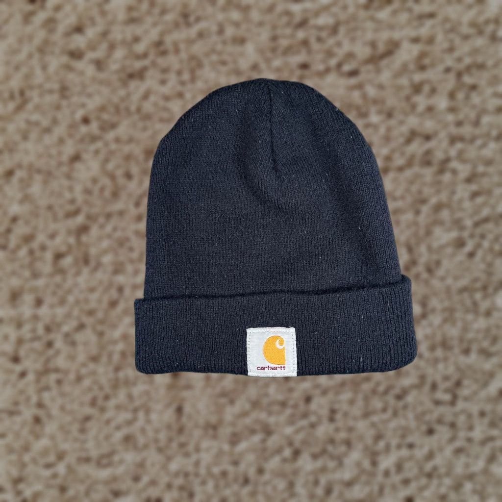 Carhartt Carhartt Beanie Hat Adult One Size Blue 100% Acrylic Knit Warm Workwear USA Logo Outdoor Ski Winter Fall Spring Summer Men Size ONE SIZE - 1 Thumbnail