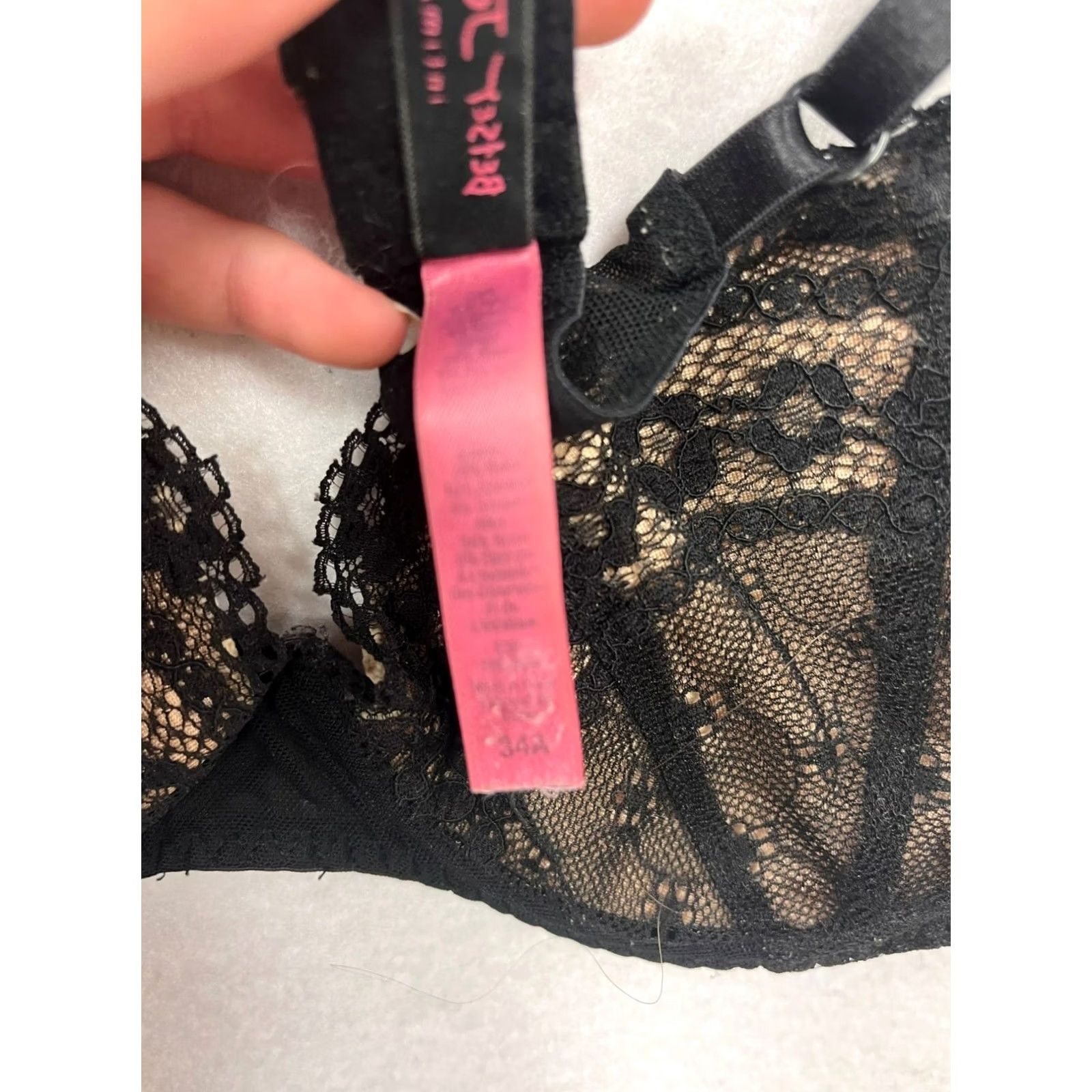Betsey Johnson VINTAGE Betsey Johnson Black Lace Underwire Bra 34A Womens Bralette Size 34A Mens? Size ONE SIZE - 6 Thumbnail