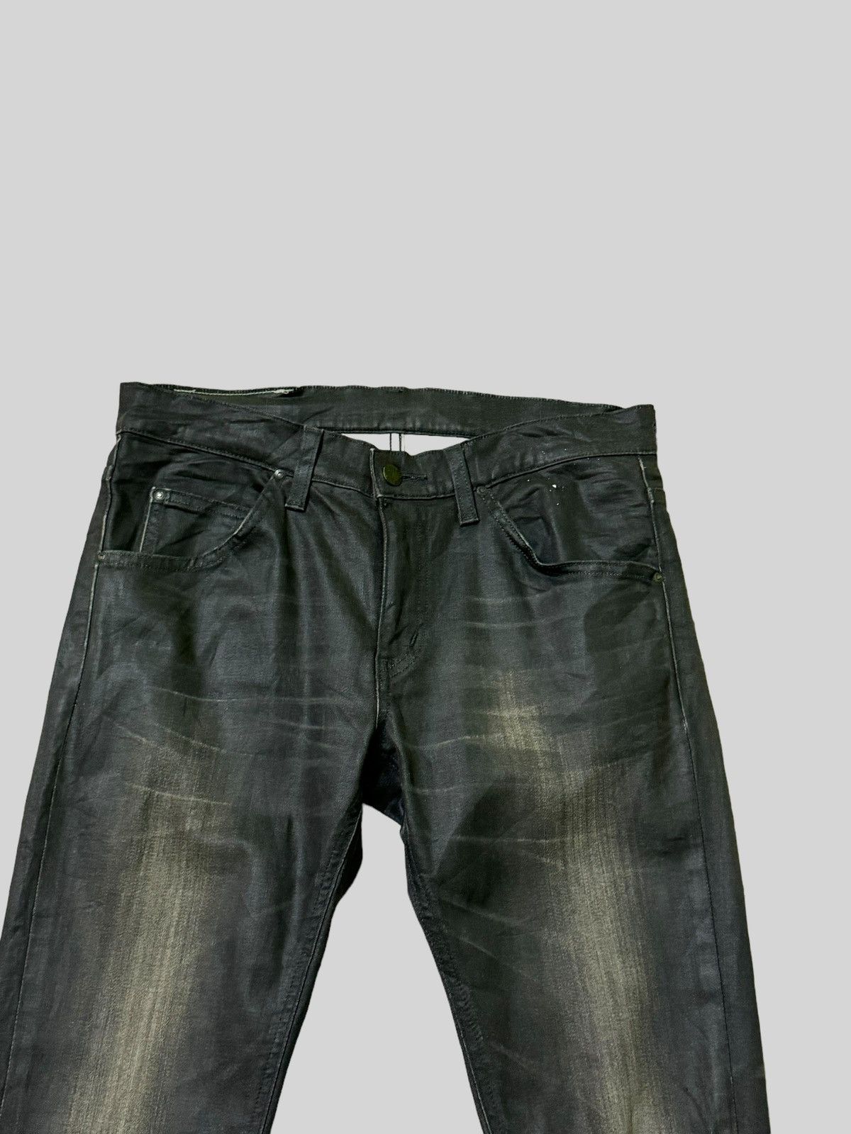 Lee × Vintage LEE Black Waxed Claws Mark Distressed Pant Size US 29 - 3 Thumbnail