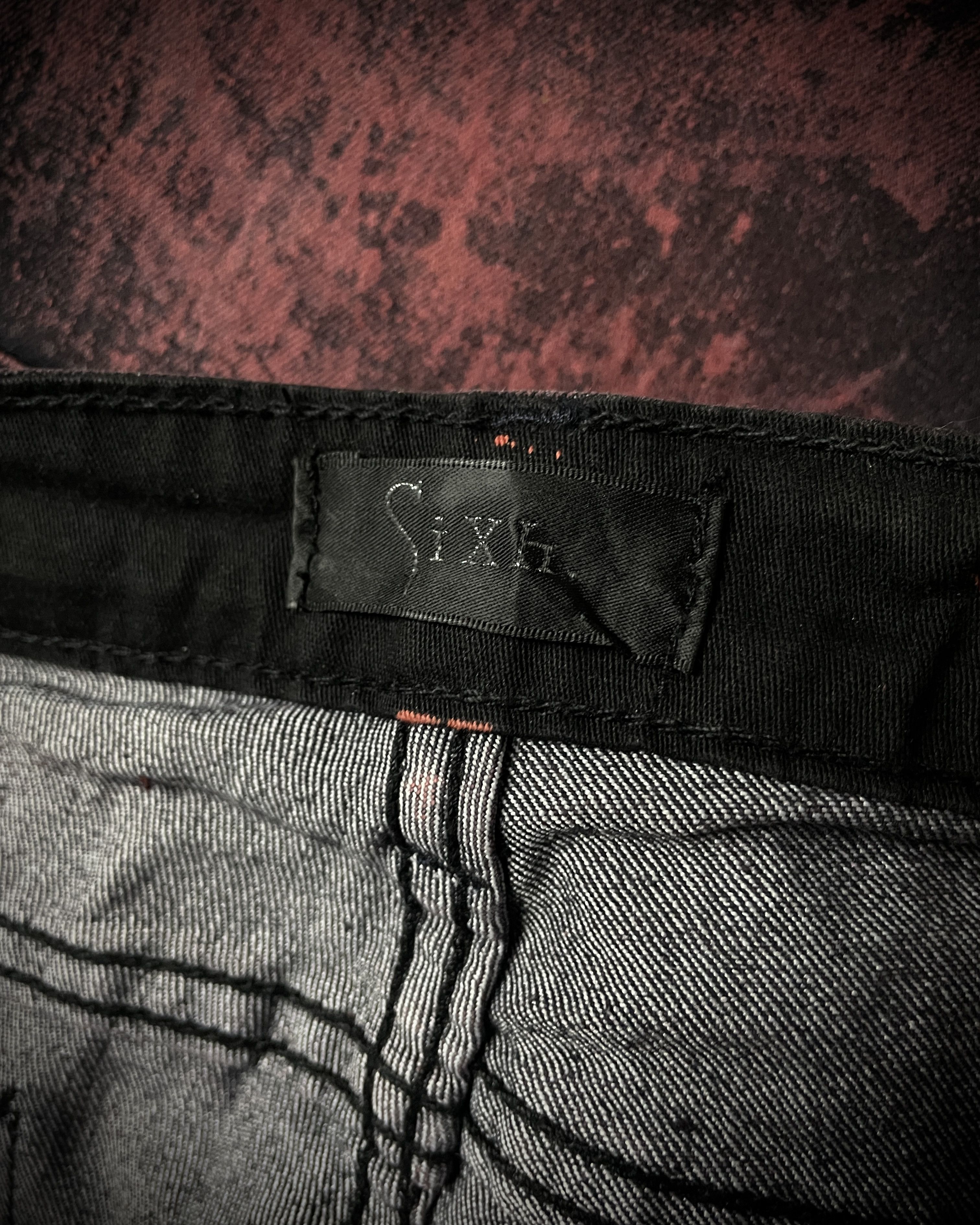 Japanese Brand Sixh Bloodwash Gothic Print Denim Size US 33 - 11 Thumbnail