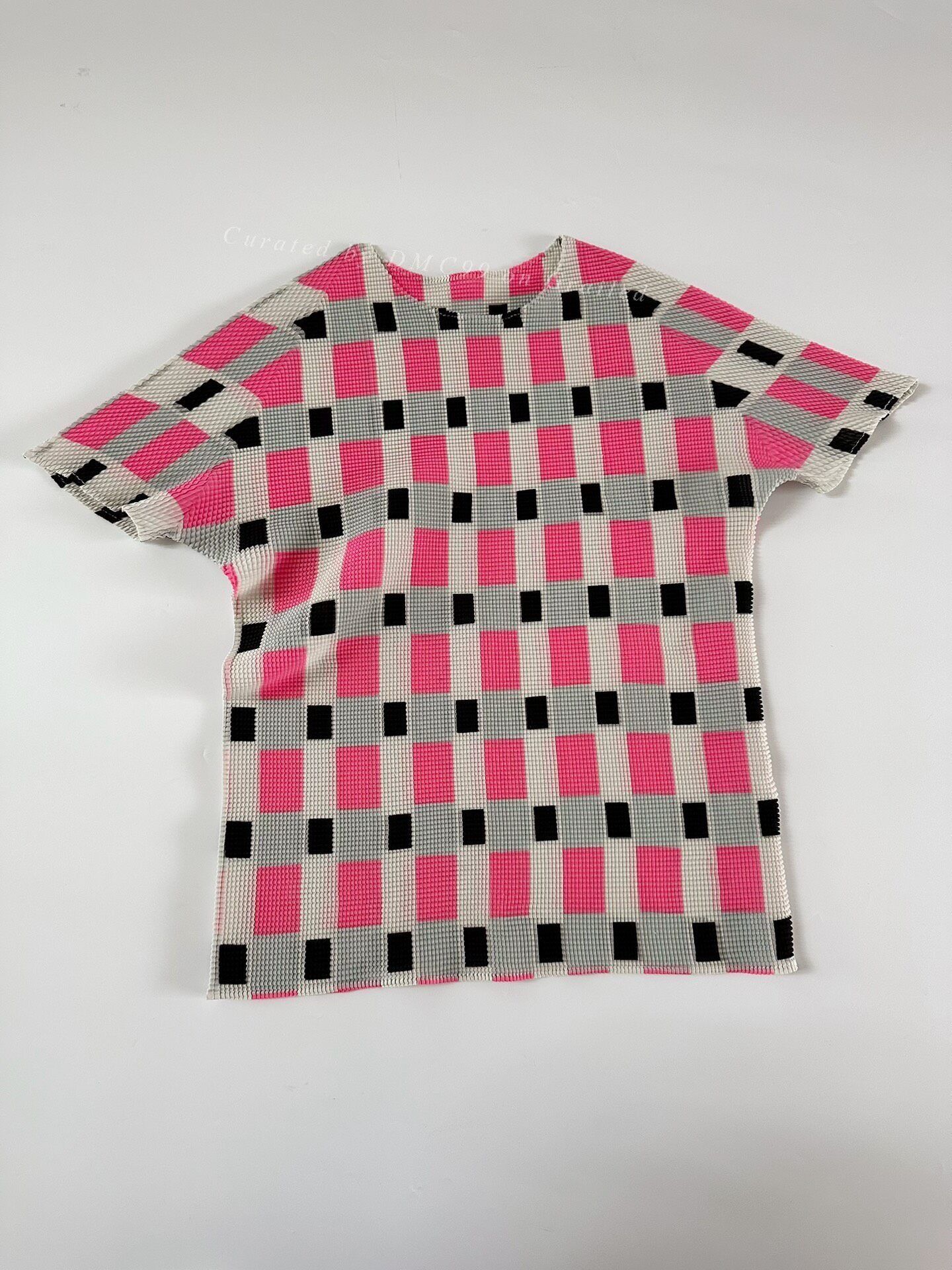 Pleats Please Issey Miyake Issey Miyake PLEATS(T.) Pink Check Pleated Top Size L / US 10 / IT 46 - 1 Thumbnail