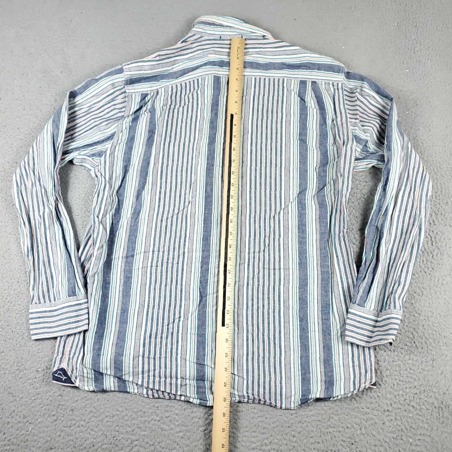 Tommy Bahama Tommy Bahama Shirt Mens Large Blue Striped Cotton Linen Button Up Long Sleeve Shirt Size US L / EU 52-54 / 3 - 3 Thumbnail