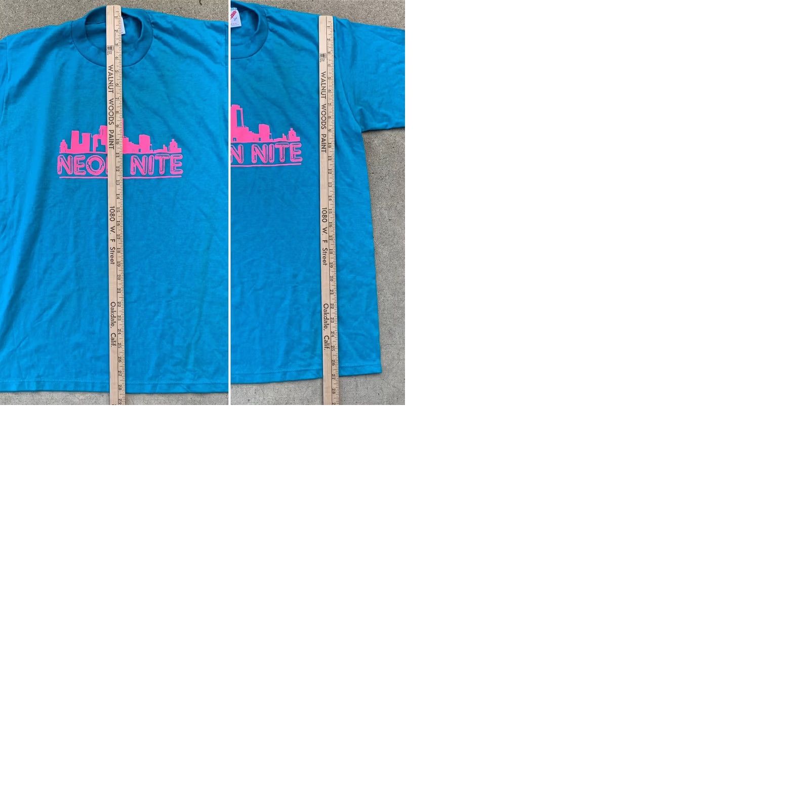Jerzees VINTAGE Jerzees T Shirt Mens L Blue Graphic Tee 1980s Neon Nite Made in USA Size US L / EU 52-54 / 3 - 9 Thumbnail
