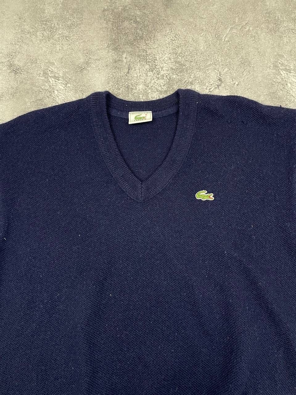 Lacoste Lacoste Men’s Vintage Sweater V Neck Navy Size Large Size US L / EU 52-54 / 3 - 3 Thumbnail