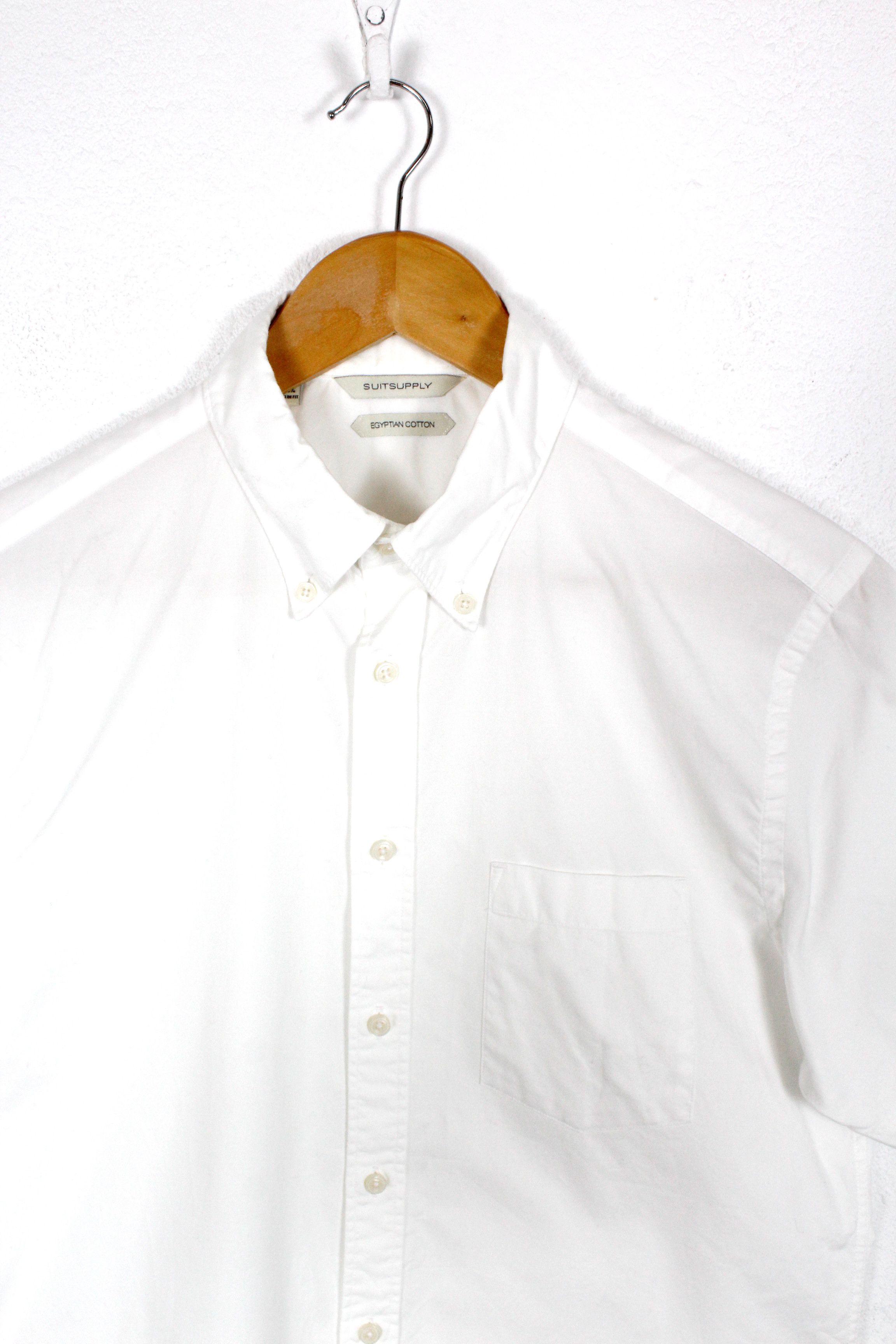 Suitsupply Suitsupply White Short Sleeve Oxford Shirt 40 Size US L / EU 52-54 / 3 - 2 Thumbnail