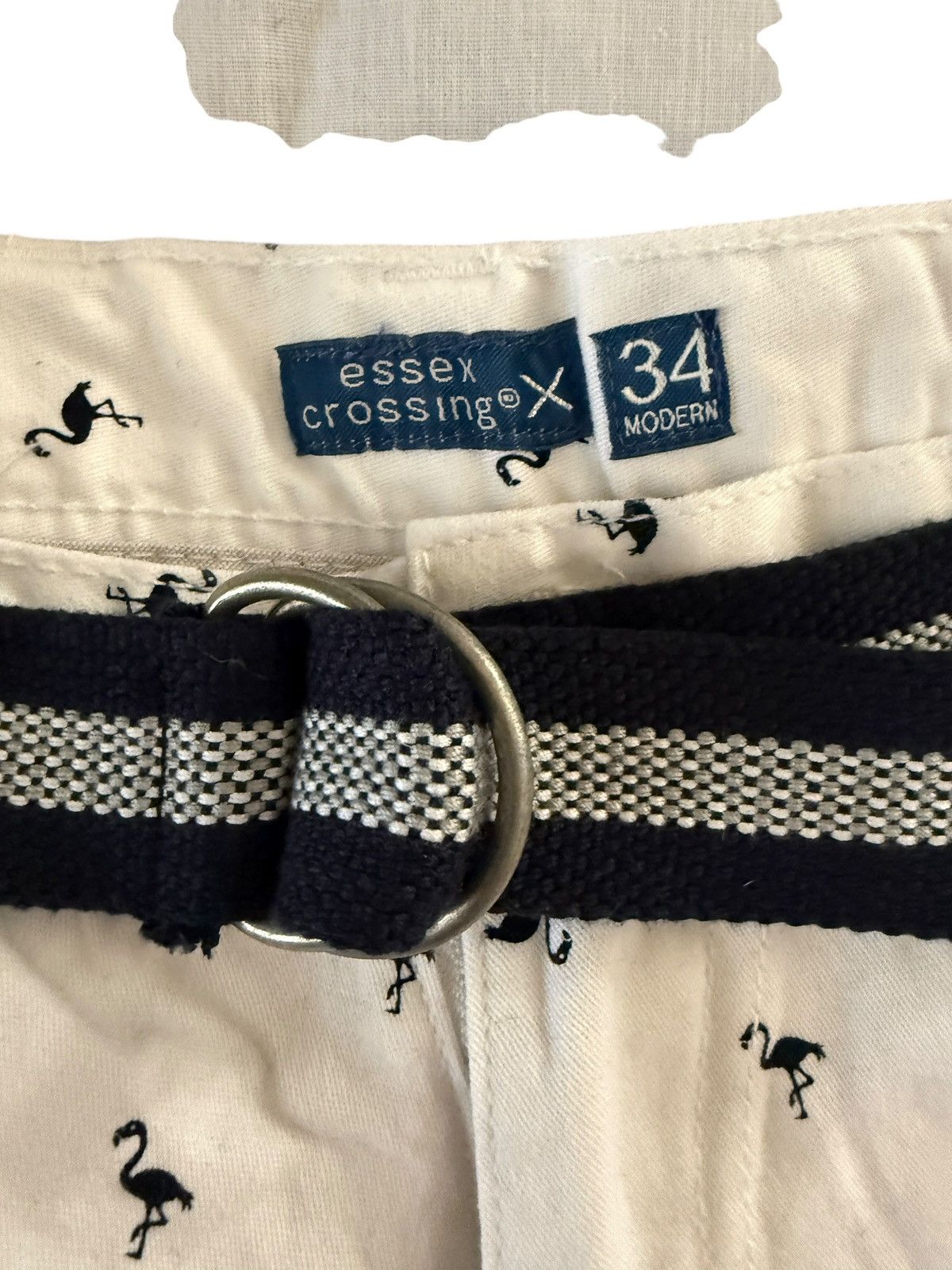 The Unbranded Brand Essex white pattern shorts with belt Mennes 34 Size US 34 / EU 50 - 3 Thumbnail
