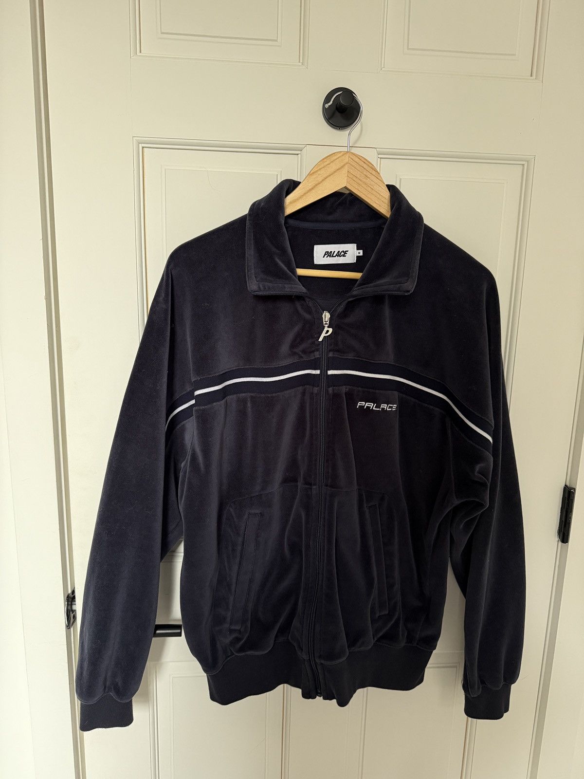 PALACE PIPED VELOUR FUNNEL TRACK JACKET