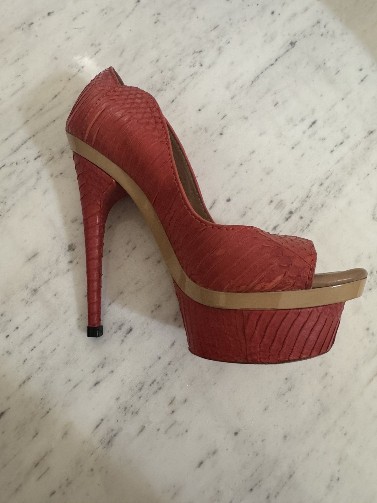 Designer × L.A.M.B. L.A.M.B leather red platform heels Size US 6.5 / IT 36.5 - 6 Thumbnail