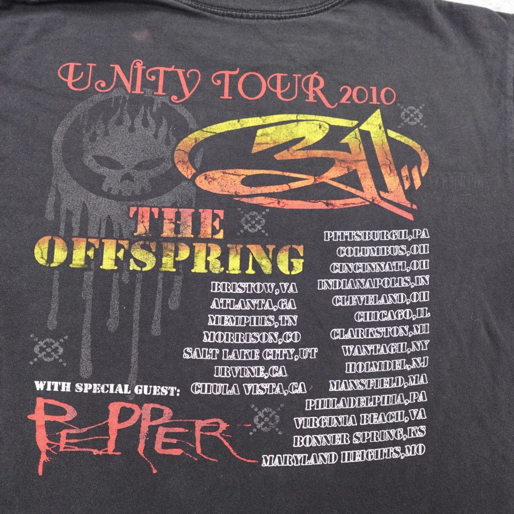 Vintage 311 Unity Tour Shirt Mens Medium Black The Offspring Pepper Band Tour Tee 2010 Size US M / EU 48-50 / 2 - 6 Thumbnail