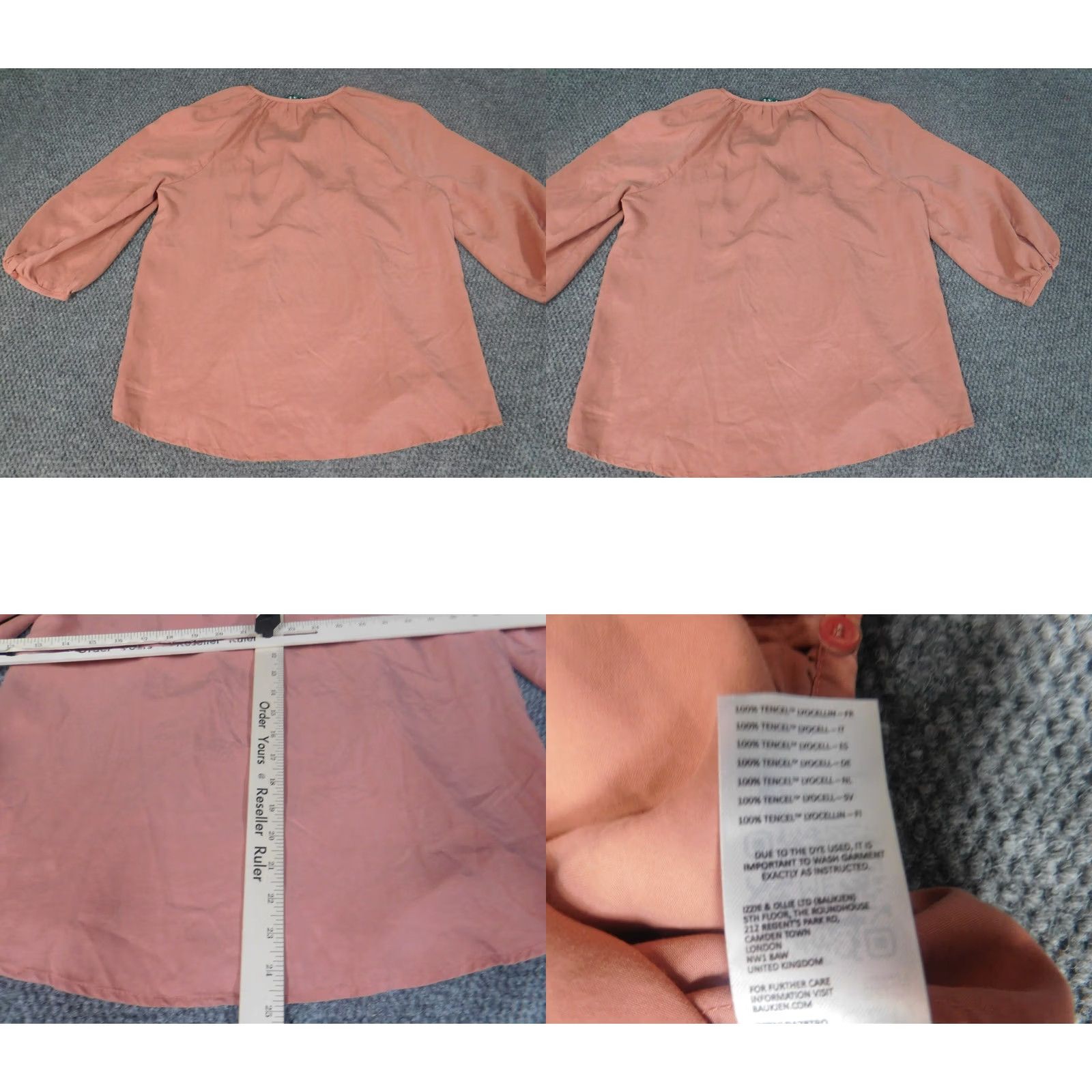 Vintage Baukjen Blouse Womens 6 pink Button Down Shirt Long Sleeve Round Neck Pullover Casual Regular Size M / US 6-8 / IT 42-44 - 8 Thumbnail