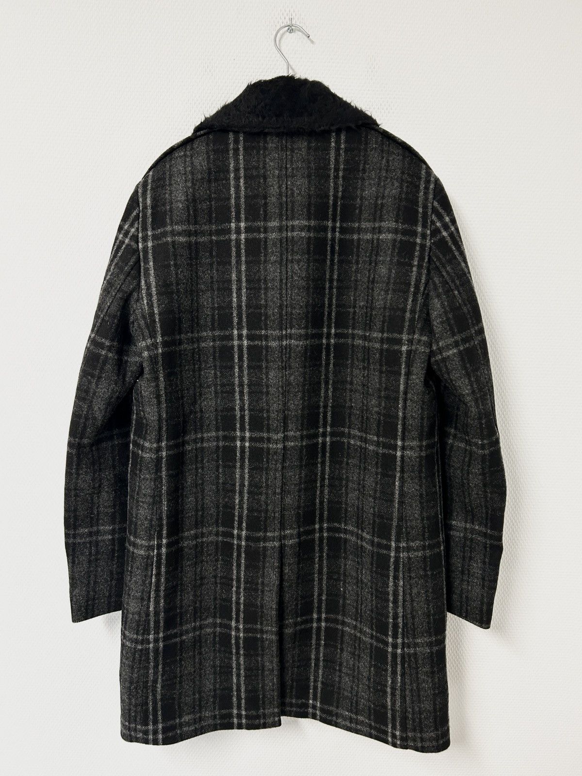 Saint Laurent Paris FW2019 Alpaca Wool Plaid Fur Coat Size US M / EU 48-50 / 2 - 2 Thumbnail
