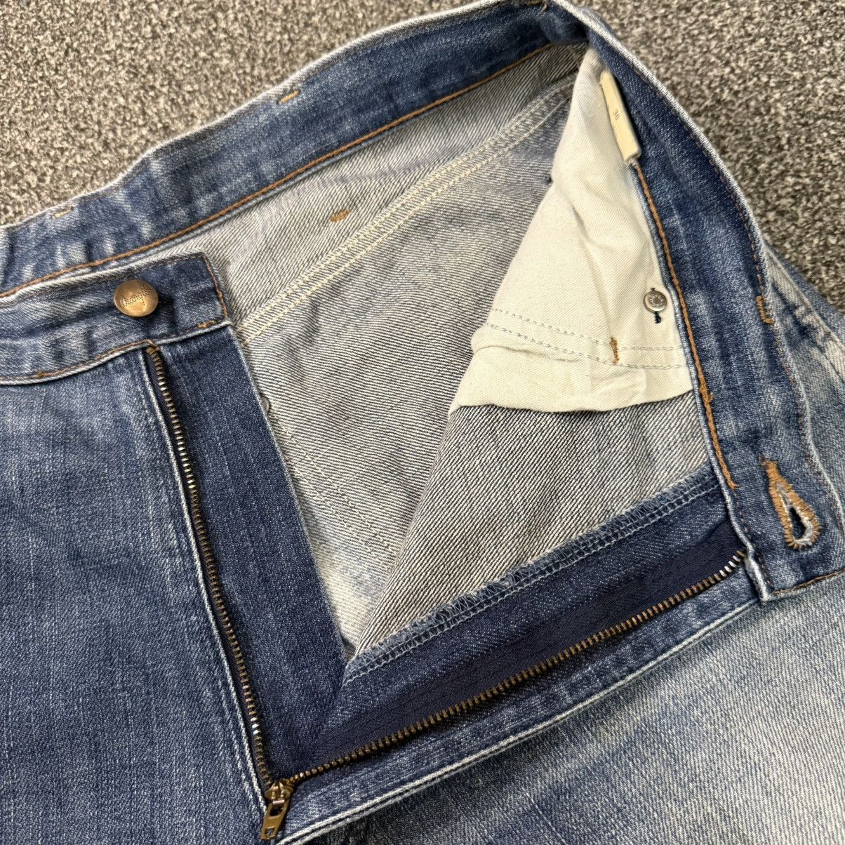Japanese Brand 🔥 Vintage 80s Wide Leg Wrangler Faded Distressed Denim Size US 36 / EU 52 - 12 Thumbnail