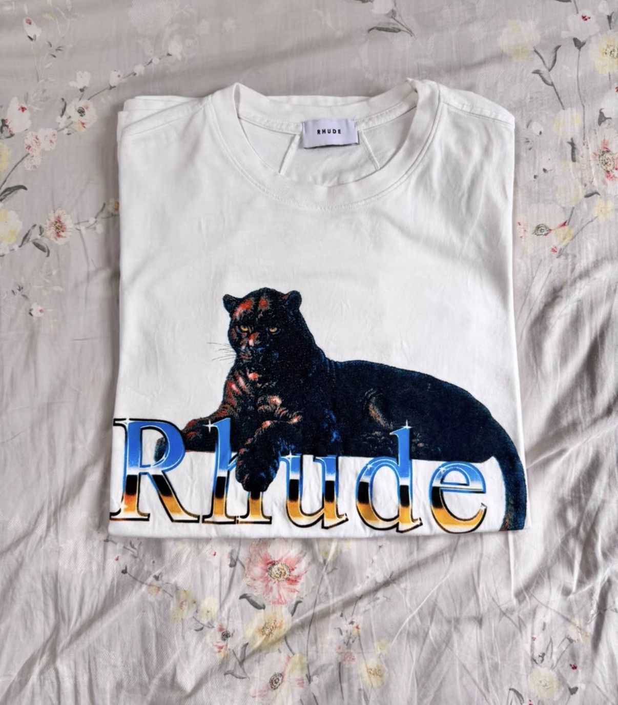 Rhude RHUDE 22SS USA-Made Black Panther Printed Crewneck Short Size US XL / EU 56 / 4 - 7 Thumbnail