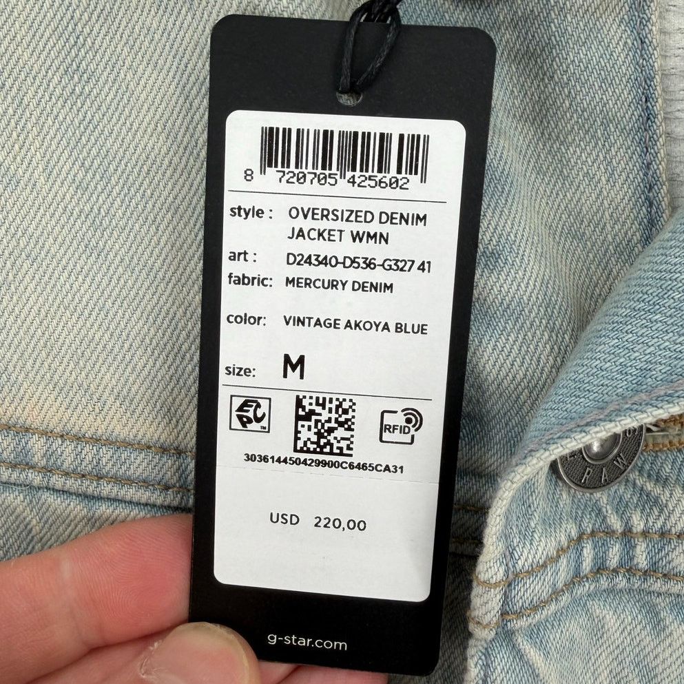 G-Star NWT G-Star RAW Oversized Distressed Akoya Denim Jacket Size M / US 6-8 / IT 42-44 - 5 Thumbnail