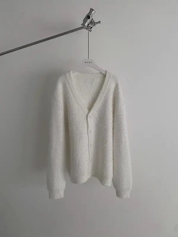 VIBE White Knit Cardigan Sweater Size US L / EU 52-54 / 3 - 2 Thumbnail