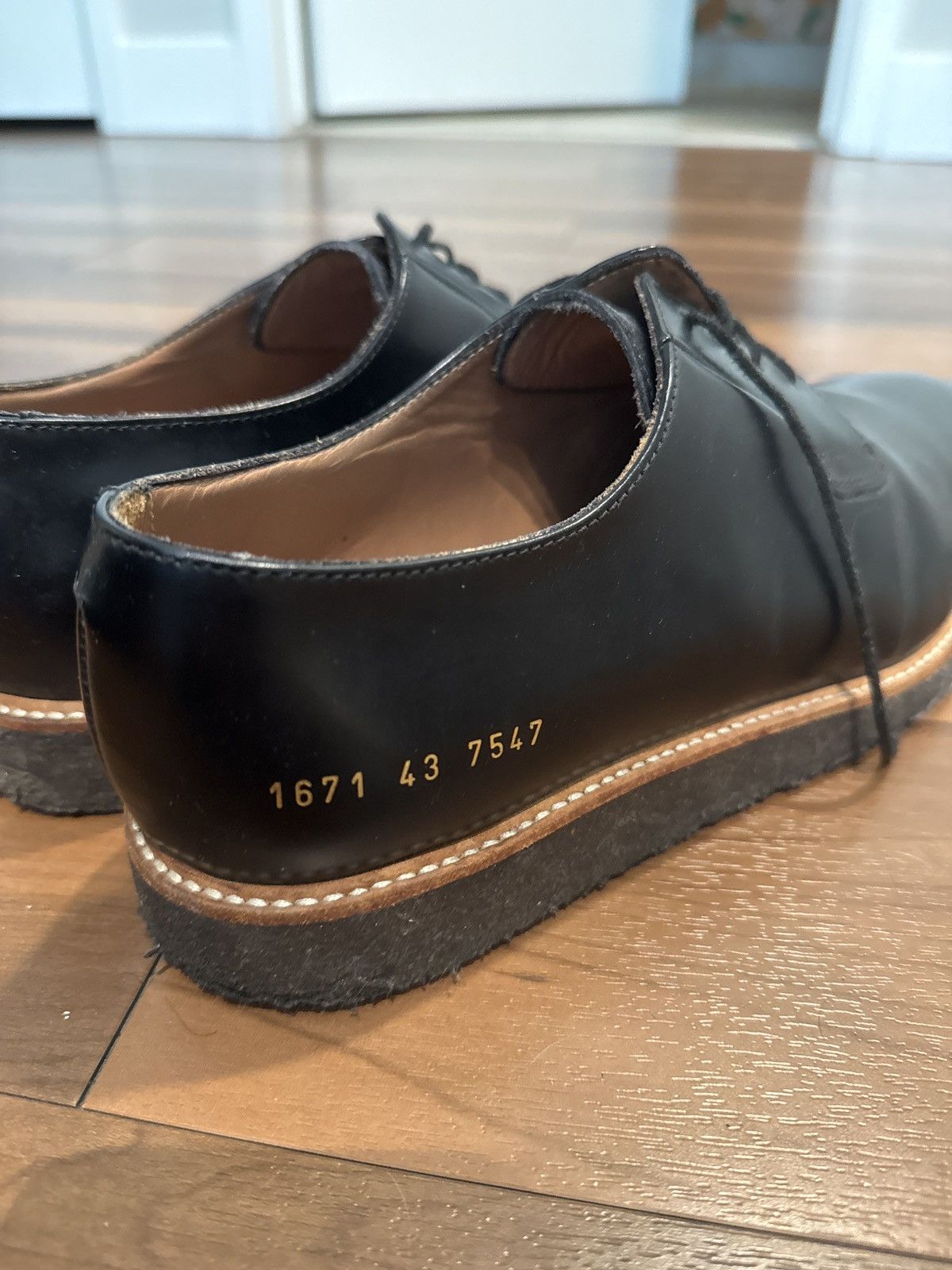 Common Projects Common Projects Black Derby Shine US10/EU43 Size US 10 / EU 43 - 1 Thumbnail