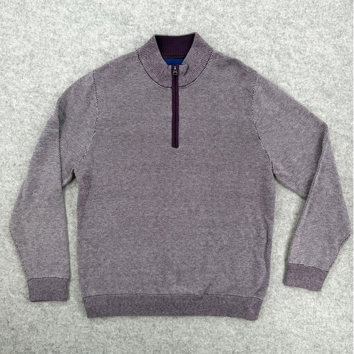 Robert Graham NWT Robert Graham Shane Purple Quarter Zip Knit Sweater Size US XL / EU 56 / 4 - 5 Thumbnail