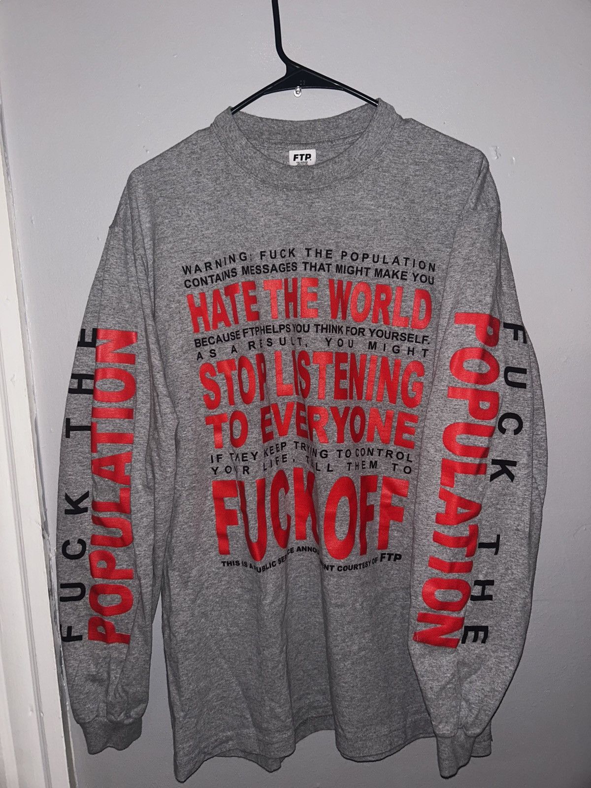Fuck The Population FTP Long Sleeve Shirt Size US L / EU 52-54 / 3 - 1 Thumbnail