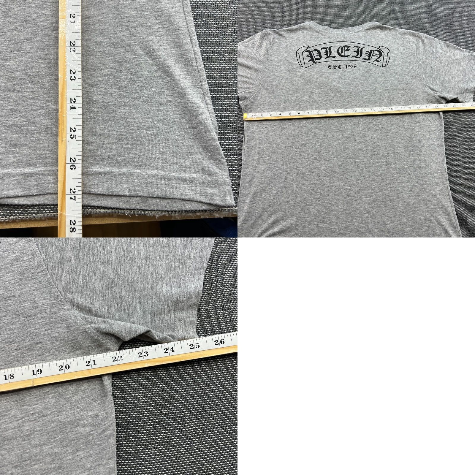 Philipp Plein Philipp Plein Shirt Mens 2XL Gray Cotton V-Neck Short Sleeve Tee Rhinestone Size US XXL / EU 58 / 5 - 9 Thumbnail