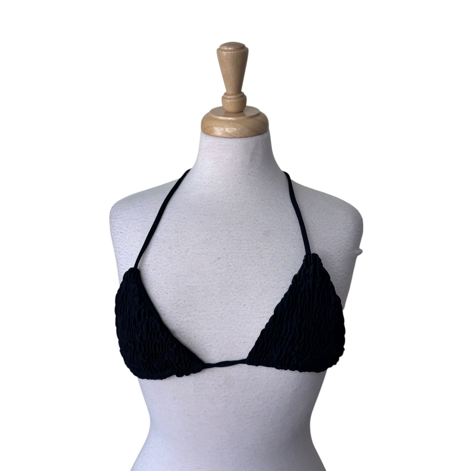 Other TORI PRAVER Triangle Textured Ruched Black Bikini Small Size ONE SIZE - 1 Thumbnail