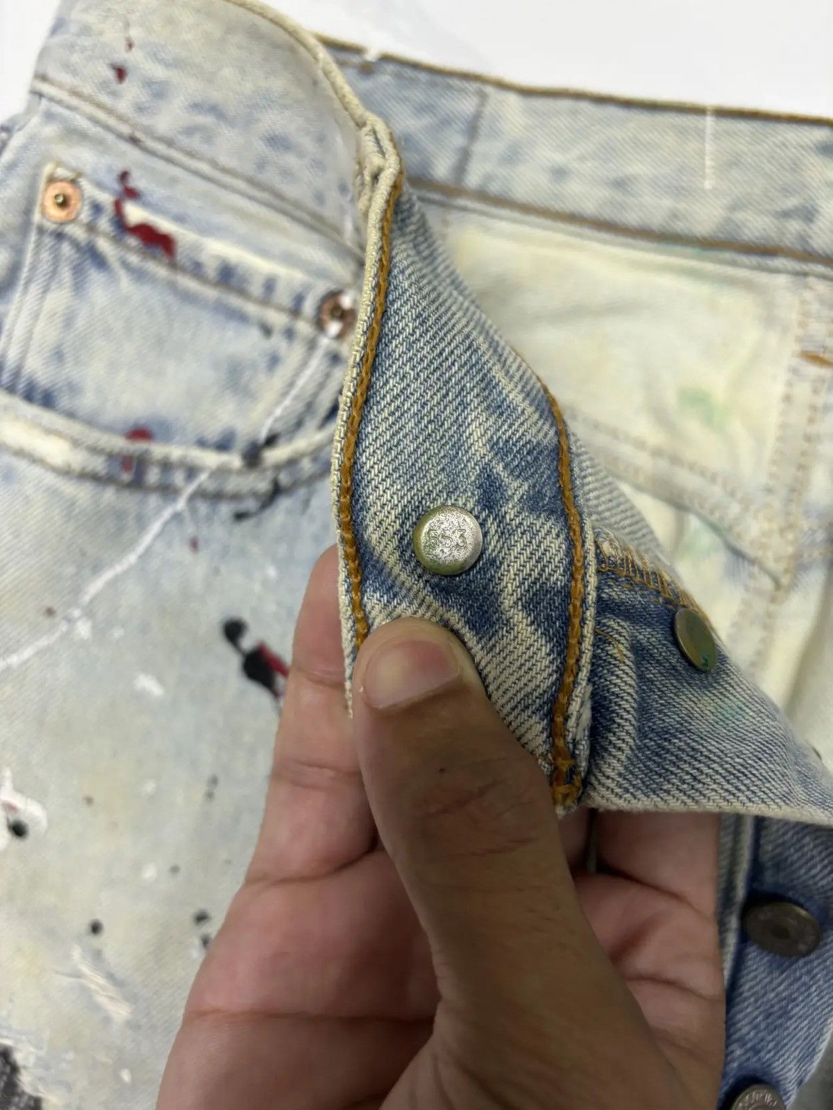 If Six Was Nine × Levi's 🔥LEVIS 501 PAINTER SPLATTER DISTRESSED DENIM JEANS Size US 32 / EU 48 - 11 Thumbnail