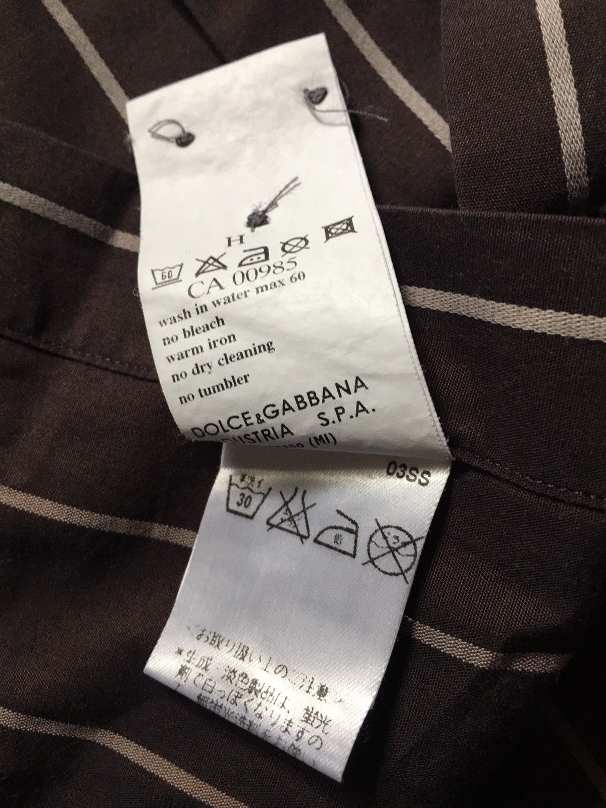 Dolce & Gabbana Dolce & Gabbana Brown Striped Mens Shirt Size 16.5 / 42 Size 42R - 10 Thumbnail